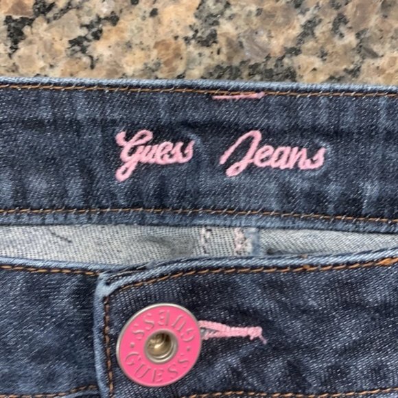 Guess Dark Blue Cropped Jeans - Picture 6 of 9